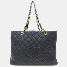 Chanel: Чёрная сумка-шоппер 