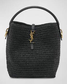 Сумка-ведро Le 37 из рафии Saint Laurent, цвет Black prod268670044 | black
