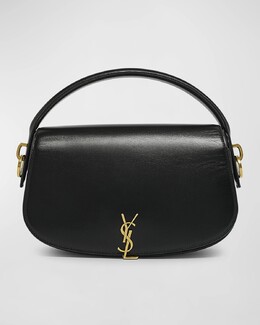 Кожаная сумка через плечо YSL с клапаном Saint Laurent, цвет Black prod270760121 | black