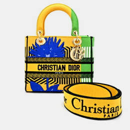 Dior: Жёлтая сумка-шоппер 