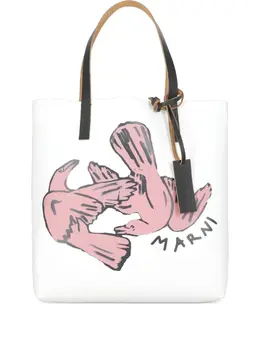 Marni medium bird-print tote bag 31502747
