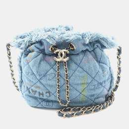 Chanel: Голубая сумка через плечо 