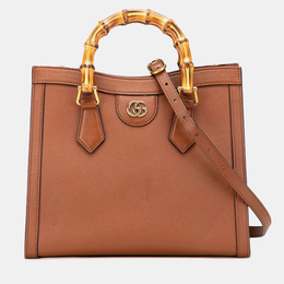 Gucci Brown Small Leather Bamboo Diana Satchel 1190713