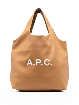 A.P.C. logo-print leather tote bag 18593918