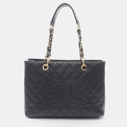 Chanel: Чёрная сумка-шоппер 