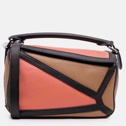 Loewe Brown Small Calfskin Graphic Puzzle Satchel 1203230