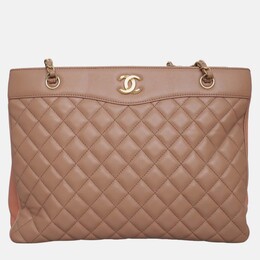 Chanel: Коричневая сумка-шоппер 