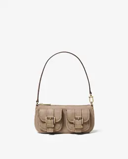 Сумка через плечо пушет Zoe из замши Michael Kors, бежевый mp_0478263_32t5gzcu1l | beige