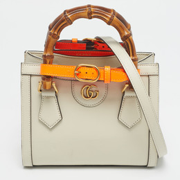 Gucci Off White Leather Mini Diana Tote 1209823