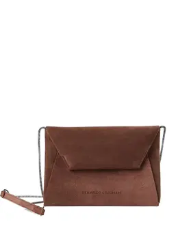 Сумка через плечо BC Duo из замши Brunello Cucinelli, коричневый 31564822 | коричневый