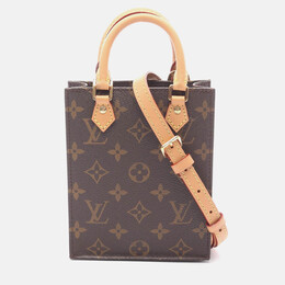 Louis Vuitton Petit Sac Plat Brown Monogram Canvas Tote Bag 1210618