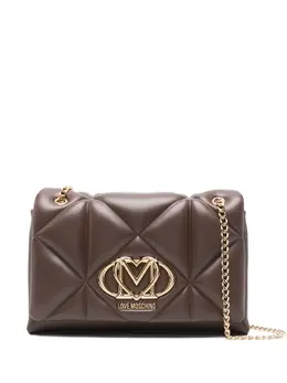 Стеганая сумка через плечо с логотипом Love Moschino, коричневый 31658273 | коричневый