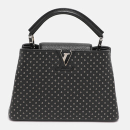 Louis Vuitton Black Taurillon Leather Grommet Capucines BB Bag 1211350
