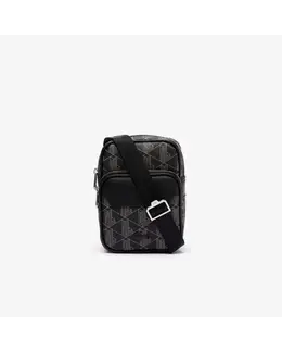 Сумка-бандо с принтом в виде монограммы Lacoste, черный a52922589 | negro