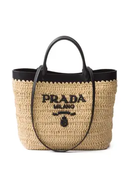 Плетеная сумка-тоут Prada, нейтральный 23048906 | нейтральные цвета