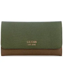 Тонкий кошелек-клатч Lyndi Guess, зеленый 11064739 | olive multi