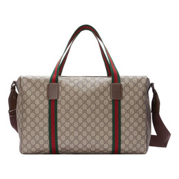 Сумка medium duffle bag with web 'beige brown' Gucci, бежевый 758664-fack7-9768 | beige/brown
