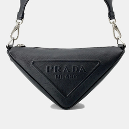 Prada Triangle Bag Black Leather Shoulder Bag 1228446