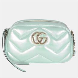Gucci: Зелёная сумка  GG Marmont