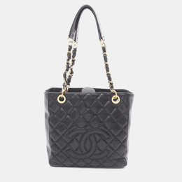 Chanel: Чёрная сумка-шоппер 