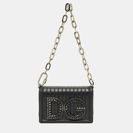 Dolce & Gabbana Black Quilted Leather DG Girls Shoulder Bag 1232145
