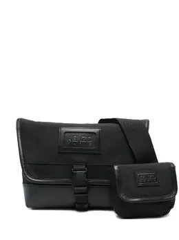 Kenzo small Kommuter leather-trimmed bag 31772678