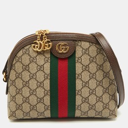 Gucci Beige/Brown GG Supreme Canvas and Leather Ophidia Shoulder Bag 1181764