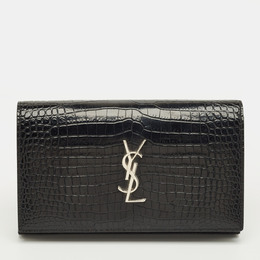 Saint Laurent Paris: Чёрный клатч  Kate