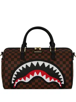 Sprayground shark-mouth check tote bag 32006216
