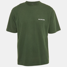 Balenciaga: Зелёная футболка 