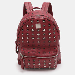 MCM Fuchsia Visetos Coated Canvas Large Studs Stark Backpack 1211921