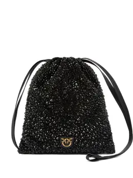 Pinko crystal-embellished drawstring clutch 30379063
