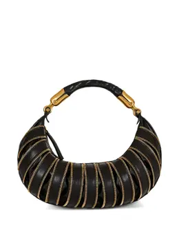 Balmain medium Ebene zip-detail crescent shoulder bag 31365154