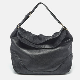 Gucci Black Leather Guccissima Detail Charlotte Hobo 1213486