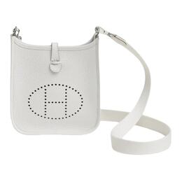 Hermes Кожаная сумка через плечо Evelyne Clemence Bullock мини женская 01 Blanc Pure White h069426ckcb