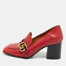 Gucci: Красные лоферы  GG Marmont