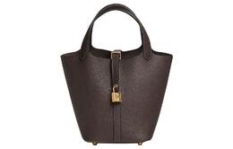 Hermes Пикотин Лок Барения Фобур Сумка-ведро из седловой кожи h077913cc46