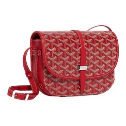 Goyard Бельведер холщовая с кожаным клапаном сумка-мессенджер через плечо унисекс, Red belve2pmlty | red