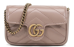 Gucci Кожаный картхолдер GG Marmont Кошелек для монет Женская сумка Сумка через плечо Нюдово-розовый 575161-dtdct-5729