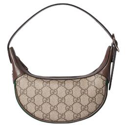 Gucci Сумка через плечо Ophidia из ткани с покрытием малая женская бежевая и тёмно-коричневая 838479-fae0s-9746