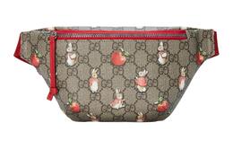Gucci Коллекционный рюкзак-пояс Peter Rabbit с кожаной поясной сумкой Детский черно-зелено-красный 502095-faczl-8462