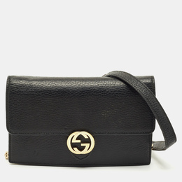 Gucci: Чёрный кошелёк  Interlocking G