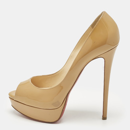 Christian Louboutin: Бежевые босоножки 