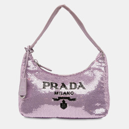Prada Purple Mini Re Nylon Paillettes Sequin Re Edition 2000 Shoulder Bag 1229340