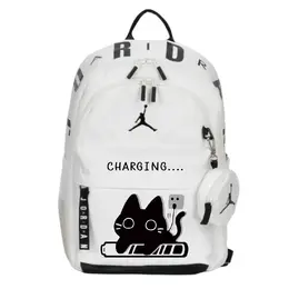 Jordan Полиэстеровый рюкзак обычный унисекс белый, Charging Cat im4477-133(team378-ty x1) | charging cat