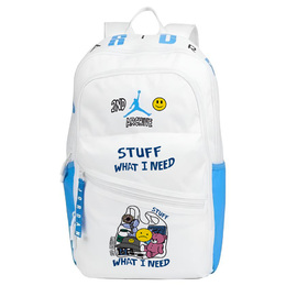 Jordan Полиэстеровый рюкзак с термопереносом сине-белый унисекс, Smiley Face Trash Bag Bear jd2443001ad-003(team378-xx p4) | smiley face trash bag bear