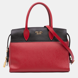 Prada Red Saffiano And City Calf Esplanade Satchel 1199962