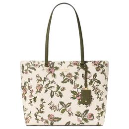 Kate Spade Искусственная кожа женская сумка тоут шоппер через плечо бежевая зеленая kl942-100