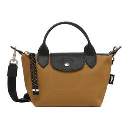 Longchamp Сумка холщовая с кожаными вставками пельмень через плечо ультрамалая женская табак, Brown 1500hsr004 | brown
