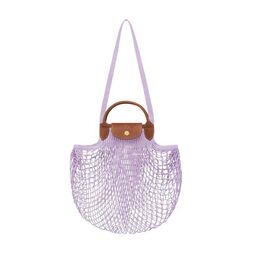 Longchamp Кожаная плечевая сумка Le Pliage через плечо большая женская фиолетовая 10121hvh356